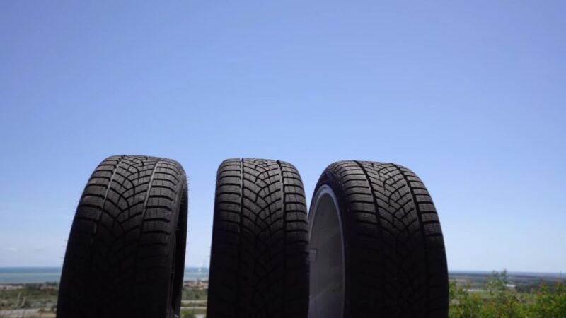 Three tire on the road